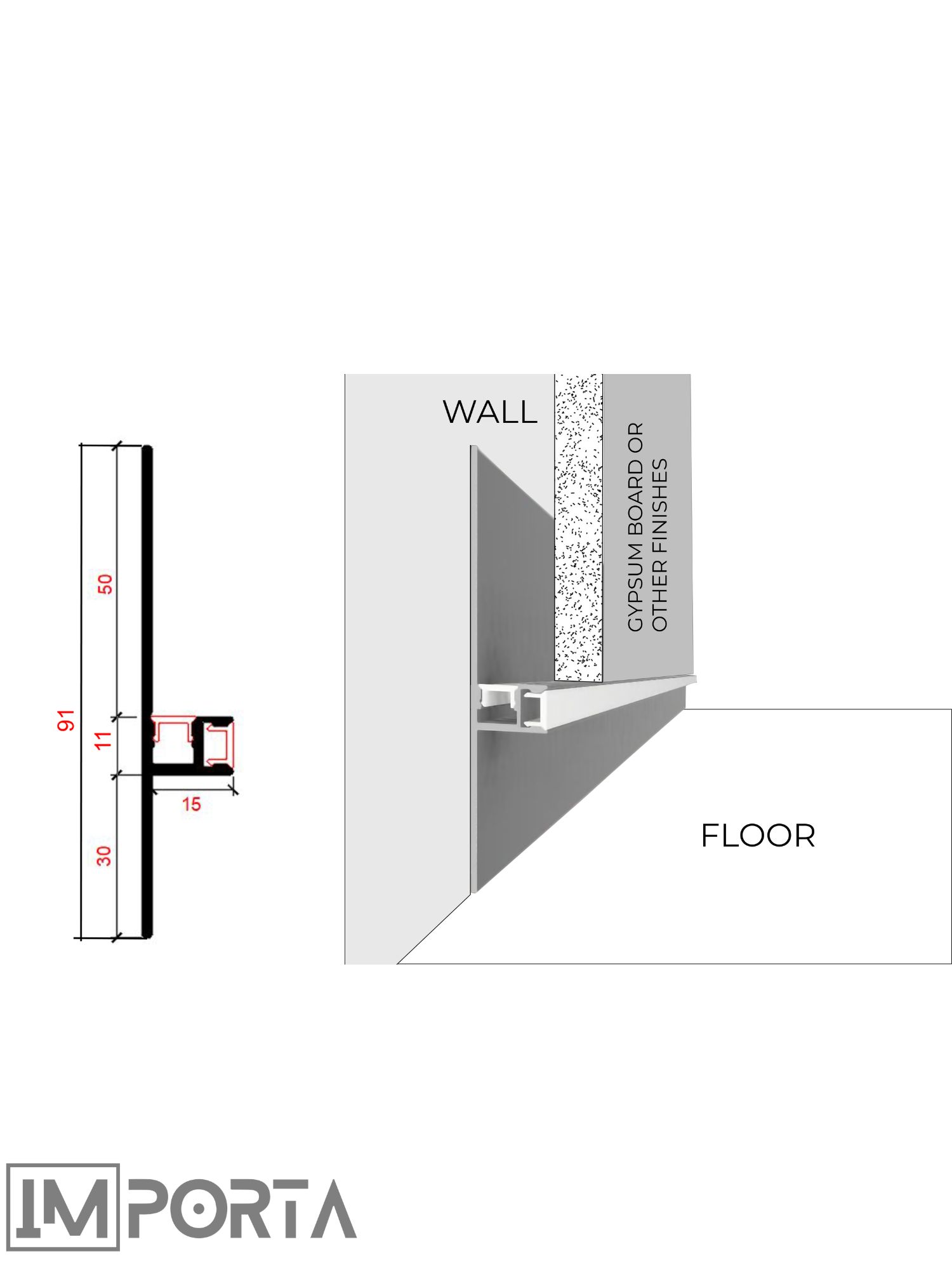 30mm-reversible-skirting 30 mm reversible skirting drawing