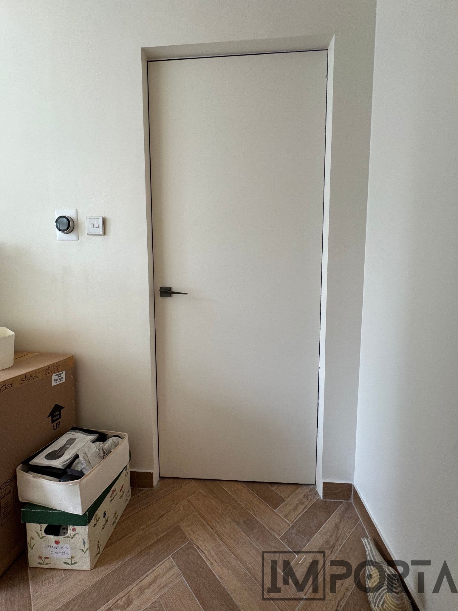 White Primed Door with Timeless Gold Profile