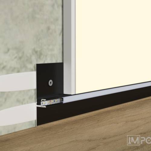 reversible skirting 30mm black importa