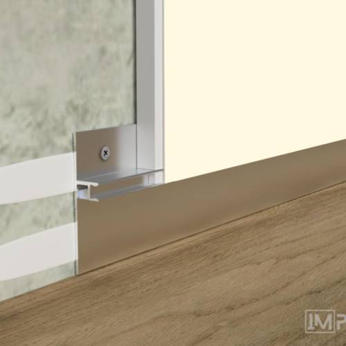 reversible skirting 50mm silver importa