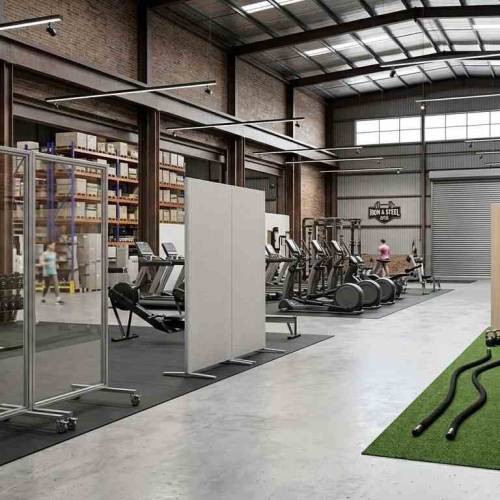gym partition walls temporary dividers dubai importa