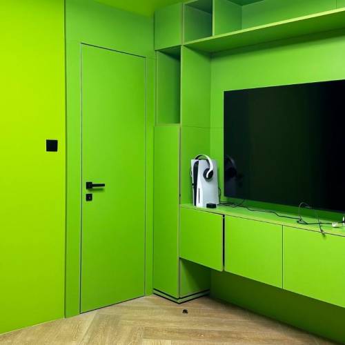 travertini luxury green flush door uae villa