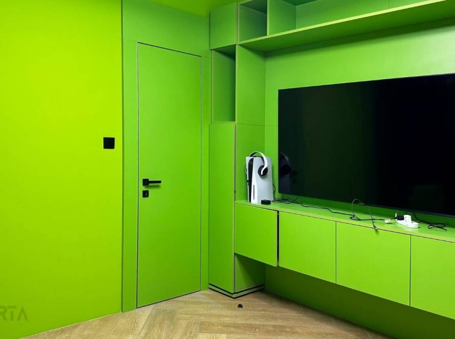 travertini luxury green flush door uae villa