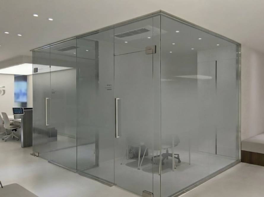 grey sandblasted glass pivot door 10mm dubai