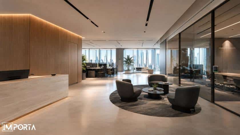 future office interiors uae concealed doors smart technologies