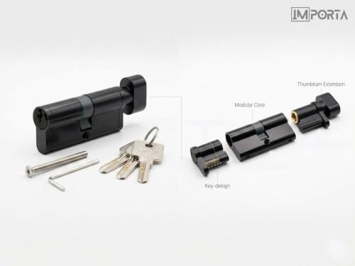 adjustable cylinder black lock modern door dubai importa