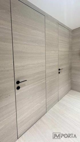 architectural concealed door heavy cladding royal black frame