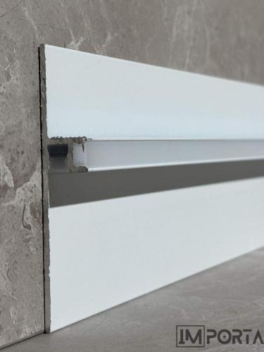 concealed fixing 50mm white skirting