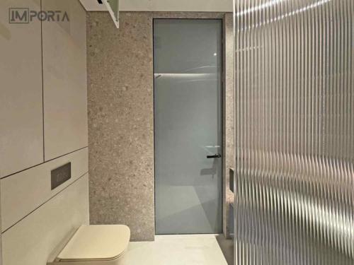 frameless tempered glass door hidden