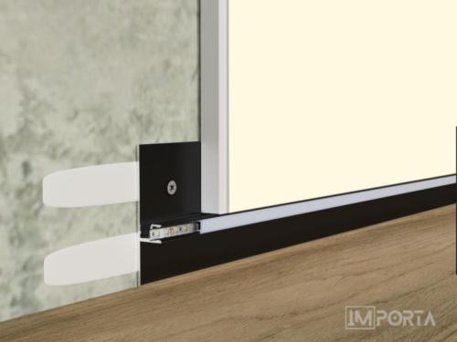 reversible skirting 30mm black importa