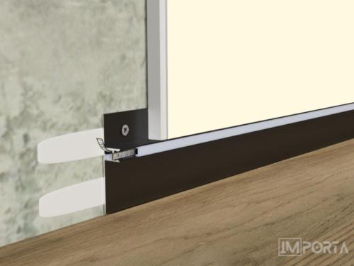 reversible skirting 50mm black importa