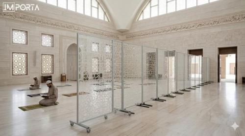 temporary mosque partitions women area dubai importa