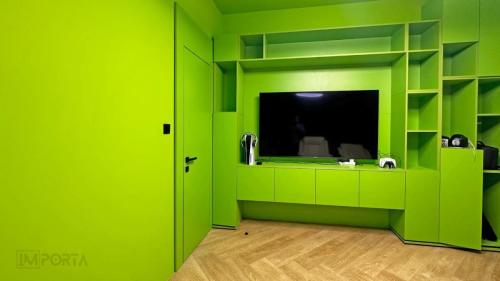 travertini green concealed door modern interior dubai