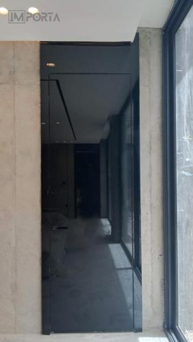 Concealed Black Tempered Glass Doors with Wall Panels -Importa UAE