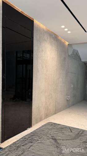Luxury design Black Tempered Glass Doors with Wall Panels -Importa UAE